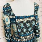 Band of Gypsies Blue Boho Floral & Paisley Dress Size Medium Photo 6
