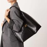 ASOS  - NWT faux leather black tote bag with gold lock detail Photo 3