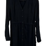 Anthropologie HD in Paris Black Long Sleeve Cinch Waist Shirt Dress XS Photo 0