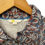 Boden Paisley Print Collared Pockets Long Sleeve Shirt Dress Women US 4 UK 8 Blue Photo 1