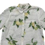 Ladies Lemon Print Blouse LINEN NO IRON Button Up Size Small (Chicos 0) Photo 1