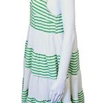 Entro Green & White Striped Tiered Sleeveless Dress Size Medium Photo 2