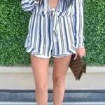Tobi ⭐️ blue and white striped long sleeve romper in size small Photo 0
