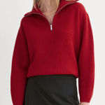 Everlane The Half-Zip Sweater in Luxe Merino in Berry Red, Size X-Small Photo 0