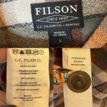 Filson Wool Blend Plaid Popover Henley Shirt Natural Rust Green size Large Brown Photo 3