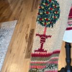 Susan Bristol  Christmas Sweater Hand Embroidered Cardigan Ramie Acrylic Angora Photo 8