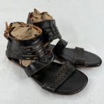 Bed Stu Rustic Artemis‎ Leather Gladiator Sandals 10 Buckle Zipper Ankle Straps Black Photo 0