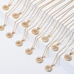 Gold Initial Crystal Sparkly Pendant Necklace A Photo 3