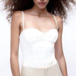 Zara  Linen Blend Corset Bodysuit size small white/cream Photo 1