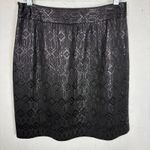 Tory Burch  Siri Jacquard Pencil Skirt Side Zip Front Pleats Black Metallic 8 Photo 1
