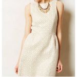 Anthropologie Erin Fetherston Cream Gold Bow Back Dress Size 4 Photo 2