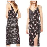 Topshop  Mixed Floral Print Strappy Side Slit Midi Dress Size 4 Photo 1