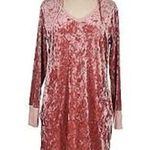 Betsey Johnson  Crushed Velvet Hooded Loungewear Dress Rose PInk Size M/L Photo 1