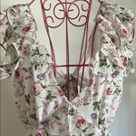 Floral Ruffle Maxi Dress White Size L Photo 2