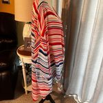 Sunny Leigh Sunny‎ Leigh Woman crossover sheer striped red white blue blouse size 3X Photo 2