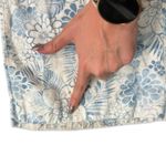 Beau Dawson Blue White Floral Linen Blend Wide Leg Tie Front Pants size L 10 Photo 5