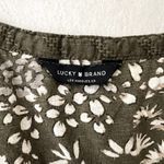 Lucky Brand  Green Floral Embroidered Long Sleeve Top Photo 5