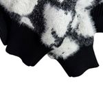 Freshman 1996 Leopard Print Fuzzy Sweater Black & White Cropped Long Sleeves L Size L Photo 3