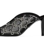 Gucci  Tela Retino Kid Scamosciato Crystal GG Monogram Square G 95mm Slide Sandal Photo 0