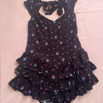 Kimchi Blue  Black Strawberry Ruffle Romper Photo 0