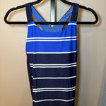 Athleta Colorblock Stripe Swim Active Dress Blue White Size Medium Photo 2