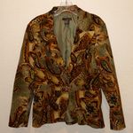 Vintage Multicolor Paisley Corduroy Blazer Green Size L Photo 1