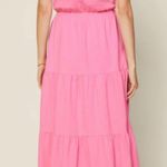 Skies Are Blue Pink Puff Sleeve Midi Dress Photo 3