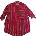 Eloquii Plus Striped Long Tie Cuff Sleeve Stripe Dress Red Black Size 22 Photo 3
