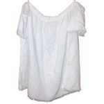 Cloth & Stone  Anthropologie women’s medium White off the shoulder Raw hem blouse Photo 3