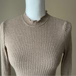 SheIn | Tan Ribbed Long Sleeve Crop Top Sz S Photo 2