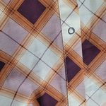 prAna  FLINT MAXI TUNIC SHIRT DRESS ORANGE BURGUNDY PLAID BUTTON FRONT M Photo 8