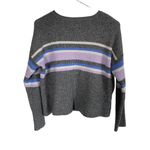 Arizona Jeans Arizona Jean Co. women's medium gray long sleeve sweater stripes stretchy Photo 9
