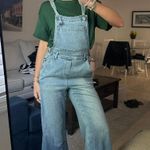 Aerie Denim Wide Leg Overalls Jumpsuit Photo 0