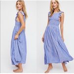 Free People  Chambray‎ Butterflies Midi Maxi Dress Sz XS Photo 3