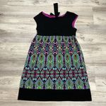 London Times Multicolor Cap Sleeve Above the Knee Dress Keyhole Back Size 10 Photo 4