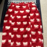 Anthropologie Corey Lynn Calter Ackee Red Motif Linen Blend Pencil Skirt Size 0 White Photo 0