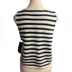 BROADWAY 38 Striped Knit Sweater Vest Top Waistcoat Medium Black Photo 1