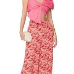 ASHLEY PARK Floral Trousers in Pink Womens Size 8 Wide Leg Tropical Pants Red Photo 0