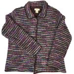 Laura Ashley  Petite Multicolor Striped Wool Blend  Cardigan Jacket Size L Photo 0