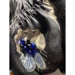 Rebecca Taylor  Silk Cami Top Floral Beaded Accents‎ Black Sleeveless S Photo 5