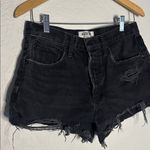 AGOLDE  Parker Distressed Cutoff Denim Shorts Size 27 Zero Black Wash Photo 3