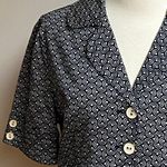 Live a Little LAL Black/White Print Short Sleeve Blazer/Jacket Photo 1