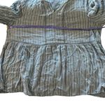 Fever Blue Pleated Mandarin Collar Blouse Size XL Photo 3