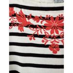 Broome Street Kate Spade Floral Embroidered Striped Peplum Top Womens Size Small White Photo 3