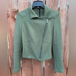 EXPRESS Moto Style Green Zip-Up Collared Short Jacket Women’s Size Small Photo 2
