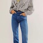 MOTHER High Rise Rider Skimp Jeans in Hue Are You 32 Blue Photo 1