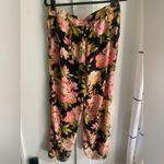 Loft Ann Taylor Bold Floral Easy Breezy Pull On Pants Size M Pockets Pink Green Photo 4