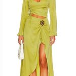 For Love & Lemons Allie Midi Dress in Green Small Photo 0