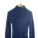 Lovers + Friends NWOT  Keeney Distressed Sweater Dress in Navy Blue Size S Photo 10