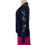 Crown & Ivy NWT Crown‎ & Ivy Navy Blazer With Embroidered Flowers Size SMALL Photo 1